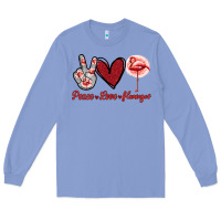 Colony Blue Peace Love Flamingo Long Sleeve Tee - Jasminsmagicworld