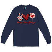 Navy Peace Love Flamingo Long Sleeve Tee - Jasminsmagicworld