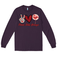 Plum Peace Love Flamingo Long Sleeve Tee - Jasminsmagicworld