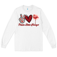 White Peace Love Flamingo Long Sleeve Tee - Jasminsmagicworld
