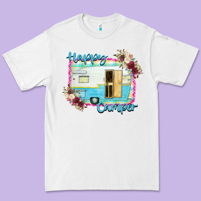 Happy Camper With Flowers Premium Tee Designed By Bettercallsaul