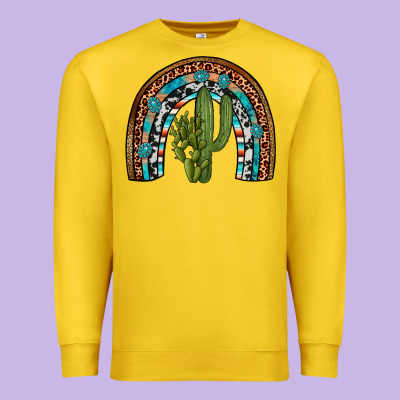Revize Cactus Gemstone Rainbow Premium Sweatshirt Designed By Artiststas