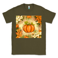 Army Green Fall Pumpkins with Flowers Classic Tee - texasbilliewilder