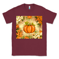 Burgundy Fall Pumpkins with Flowers Classic Tee - texasbilliewilder