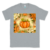 Heather Grey Fall Pumpkins with Flowers Classic Tee - texasbilliewilder