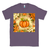 Lavender Fall Pumpkins with Flowers Classic Tee - texasbilliewilder