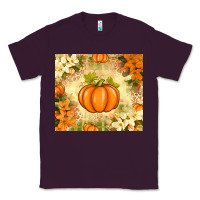 Plum Fall Pumpkins with Flowers Classic Tee - texasbilliewilder