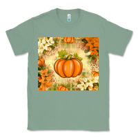 Sage Fall Pumpkins with Flowers Classic Tee - texasbilliewilder