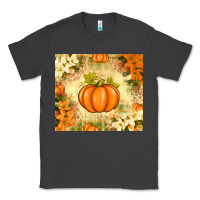 Smoke Fall Pumpkins with Flowers Classic Tee - texasbilliewilder