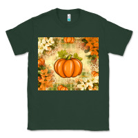 Sports Green Fall Pumpkins with Flowers Classic Tee - texasbilliewilder