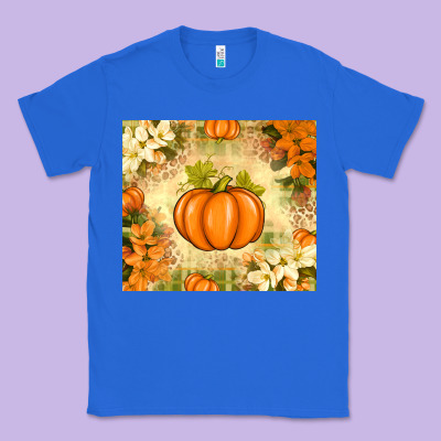 Fall Pumpkins With Flowers Classic Tee Designed By Texasbilliewilder