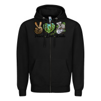 Black peace love koala Zipper Hoodie - LillyAllenDesigns