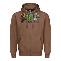 Chestnut peace love koala Zipper Hoodie - LillyAllenDesigns