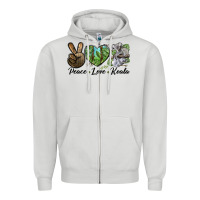 Dove Grey peace love koala Zipper Hoodie - LillyAllenDesigns