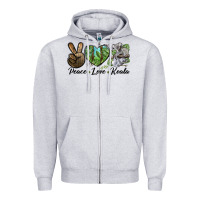 Heather Grey peace love koala Zipper Hoodie - LillyAllenDesigns