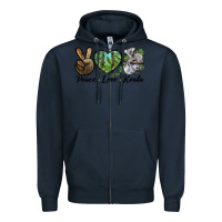 Navy peace love koala Zipper Hoodie - LillyAllenDesigns