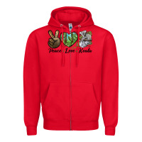 Red peace love koala Zipper Hoodie - LillyAllenDesigns