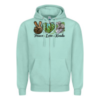 Seafoam peace love koala Zipper Hoodie - LillyAllenDesigns