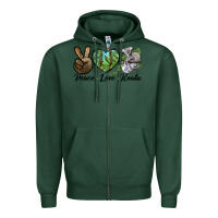 Sports Green peace love koala Zipper Hoodie - LillyAllenDesigns
