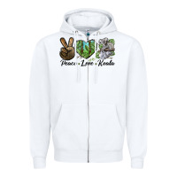 White peace love koala Zipper Hoodie - LillyAllenDesigns