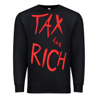 Black tax the rich shirt (on back)political t shirts for women men t shirt Premium Sweatshirt - minhPixels