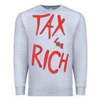 Heather Grey tax the rich shirt (on back)political t shirts for women men t shirt Premium Sweatshirt - minhPixels