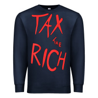 Navy tax the rich shirt (on back)political t shirts for women men t shirt Premium Sweatshirt - minhPixels
