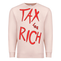 Pale Pink tax the rich shirt (on back)political t shirts for women men t shirt Premium Sweatshirt - minhPixels