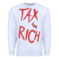 White tax the rich shirt (on back)political t shirts for women men t shirt Premium Sweatshirt - minhPixels