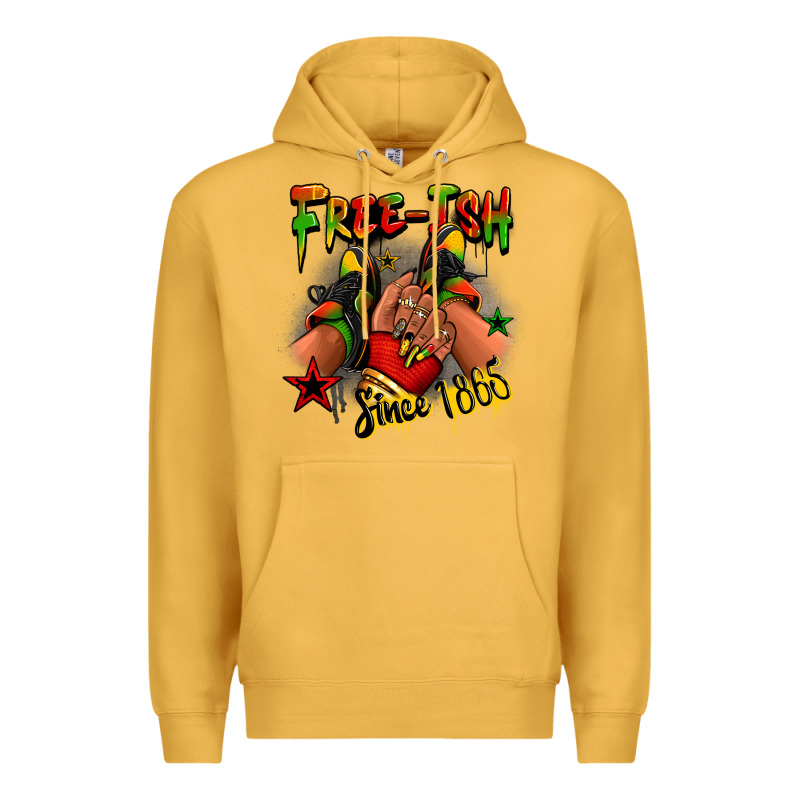 Free-ish Since 1865 Juneteenth Black Girl Sneakers Premium Hoodie by RanaPortraitStore | Teevron