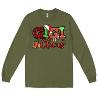 Army Green Gigi claus christmas mother's day Long Sleeve Tee - HowdyJamesFarm