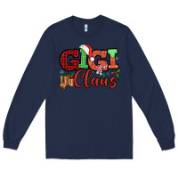 Navy Gigi claus christmas mother's day Long Sleeve Tee - HowdyJamesFarm