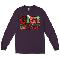 Plum Gigi claus christmas mother's day Long Sleeve Tee - HowdyJamesFarm