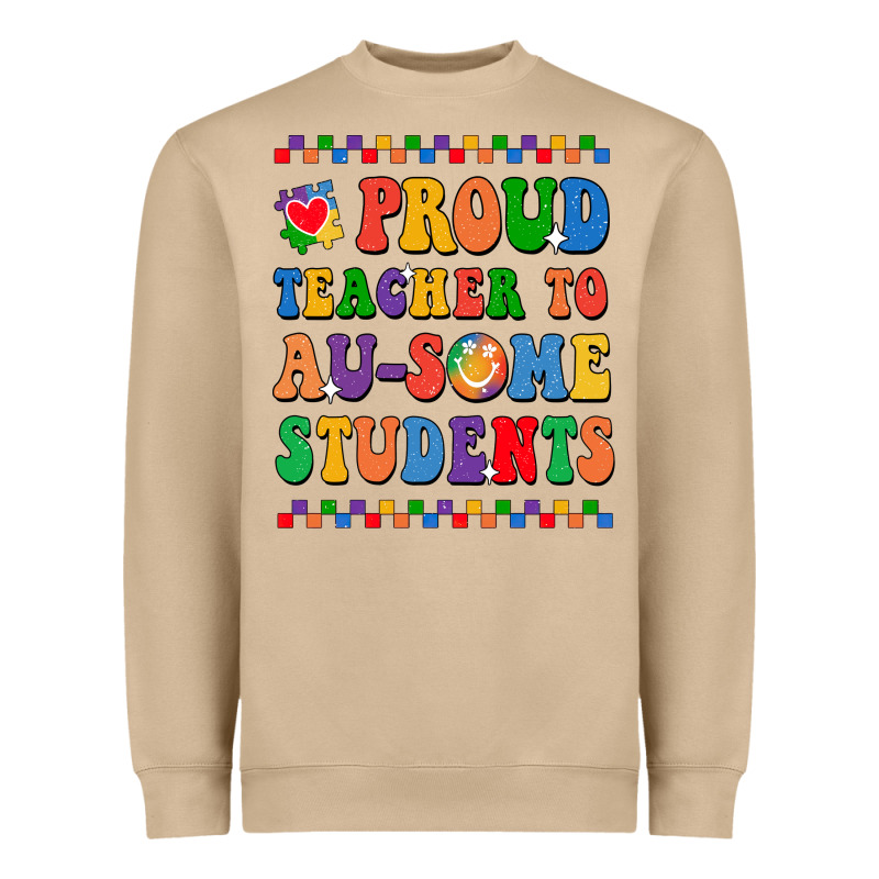 Proud Teacher To Au-some Student Heavyweight Sweatshirt by CowhideDigitalArt | Teevron