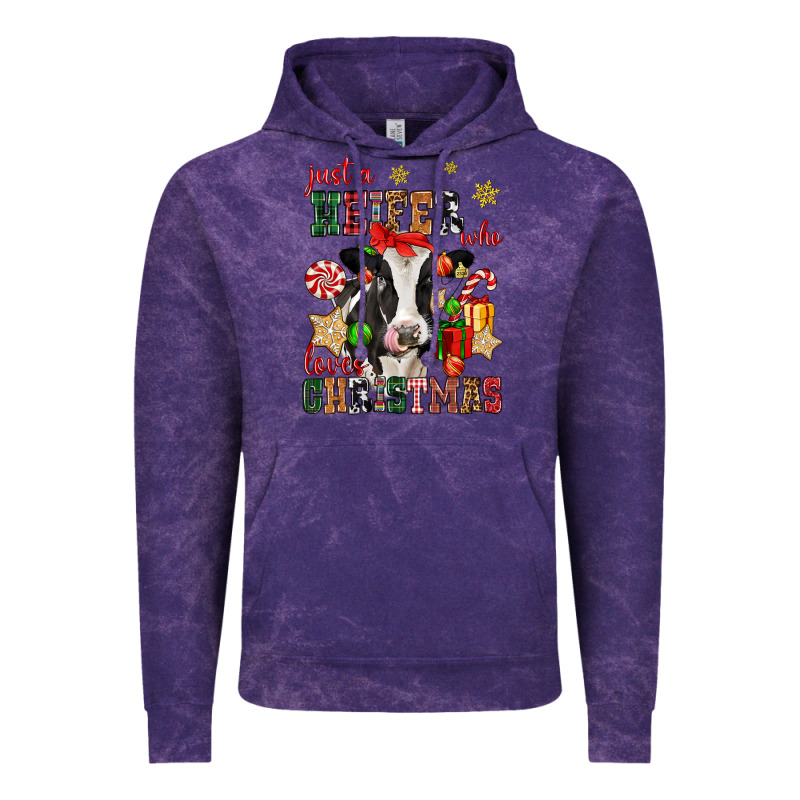 Just A Heifer Who Loves Christmas Cow Vintage Hoodie by CowGirlArtShop | Teevron