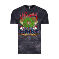 Cloud Black My heart is on that court Baseball Vintage Tee - HowdyJamesFarm