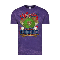 Cloud Purple My heart is on that court Baseball Vintage Tee - HowdyJamesFarm