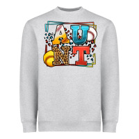 Heather Grey Baseball and Softball aunt leopard frame Heavyweight Sweatshirt - LillyAllenDesigns