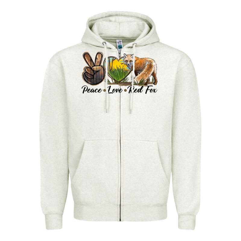 Peace Love Red Fox Zipper Hoodie by LillyAllenDesigns | Teevron