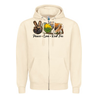 Sandshell Peace Love Red Fox Zipper Hoodie - LillyAllenDesigns