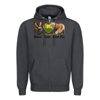 Smoke Peace Love Red Fox Zipper Hoodie - LillyAllenDesigns