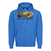 True Royal Peace Love Red Fox Zipper Hoodie - LillyAllenDesigns