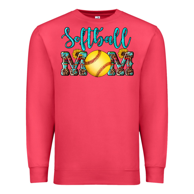 Western Leopard  Sunflowers Glitter Mom Softball Premium Sweatshirt by Artiststas | Teevron