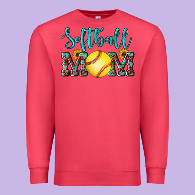 Western Leopard  Sunflowers Glitter Mom Softball Premium Sweatshirt Designed By Artiststas