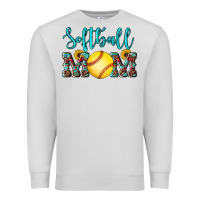 Dove Grey western leopard  sunflowers glitter mom softball Premium Sweatshirt - Artiststas