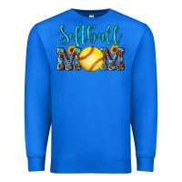 True Royal western leopard  sunflowers glitter mom softball Premium Sweatshirt - Artiststas