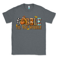 Charcoal Heather Gobble Til You Wobble with Turkey Classic Tee - texasbilliewilder