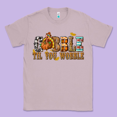 Gobble Til You Wobble With Turkey Classic Tee Designed By Texasbilliewilder