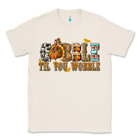 Natural Gobble Til You Wobble with Turkey Classic Tee - texasbilliewilder