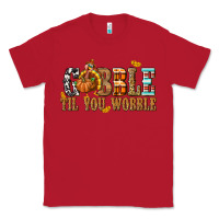 Red Gobble Til You Wobble with Turkey Classic Tee - texasbilliewilder